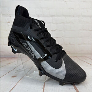 Nike Alpha Elite 4 Menace Black Silver Football Cleats Mens Size 12 (FD7036-002)
